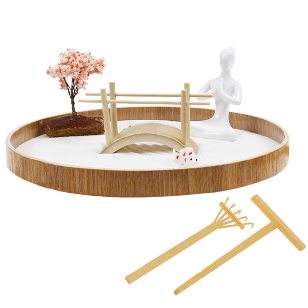 

Портативный японский мини-набор Zen Garden с искусственным деревом