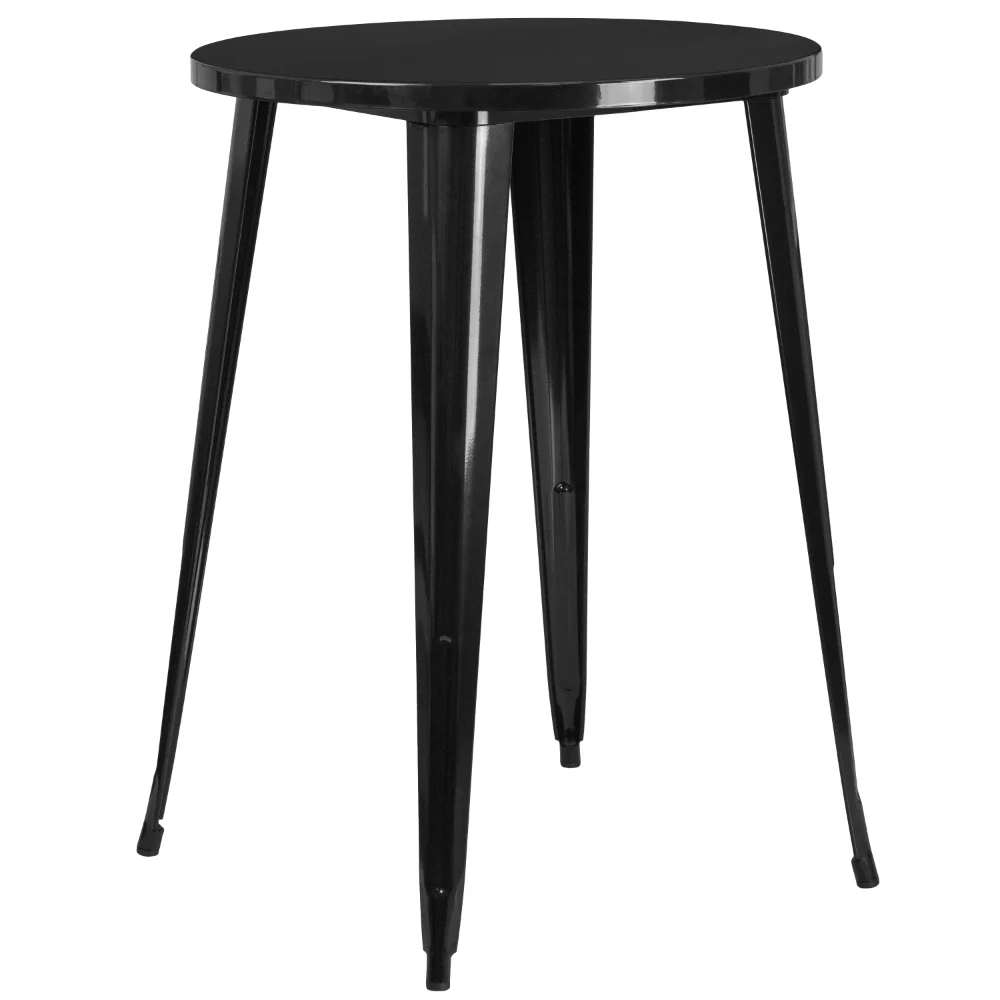 

Commercial Grade 30" Round Black Metal Indoor-Outdoor Bar Height Dining Tables Round Pub Table