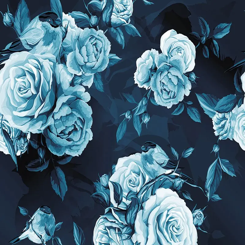 

Blue Roses Floral Contemporary Wall Mural
