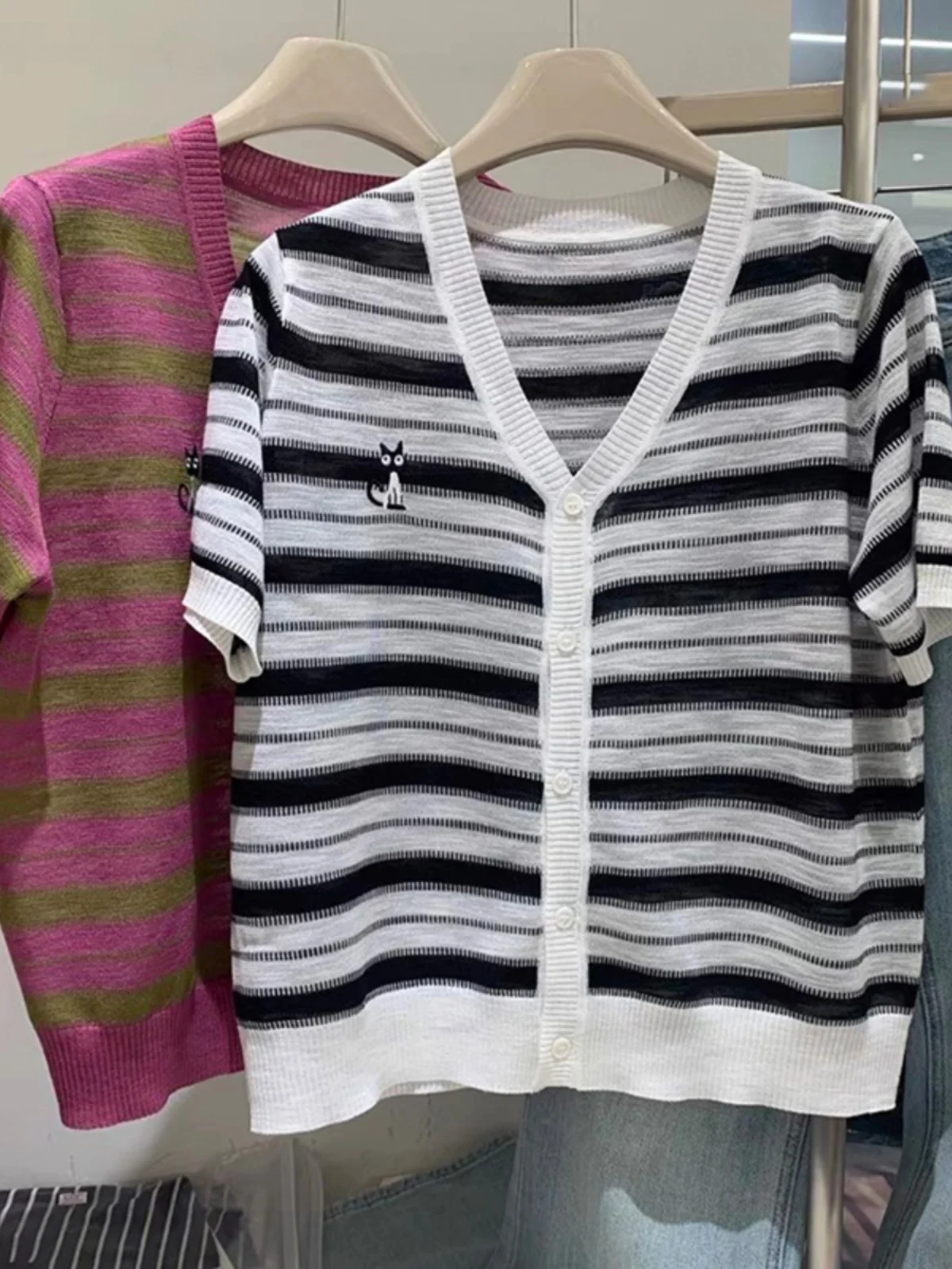 Европейские товары Western Sle Show белая розовая красная полосатая футболка с