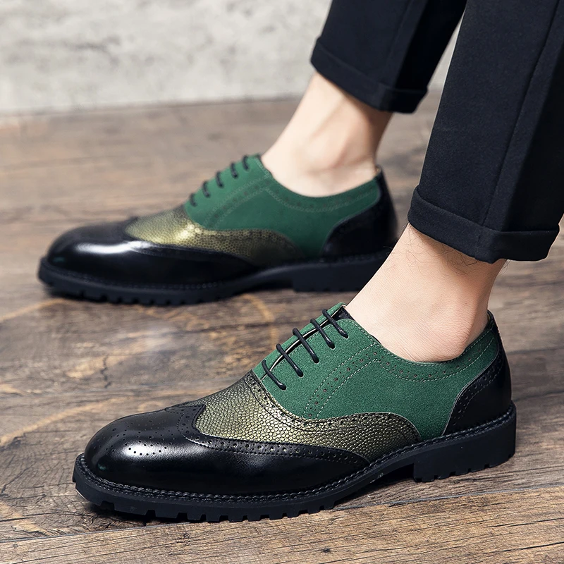 

Fashion Leather Casuals Shoes Men Party Shoes Formal Wedding Men Loafers Moccasins Dress Shoes Big Sise 48 Brogue Oxford Shoes