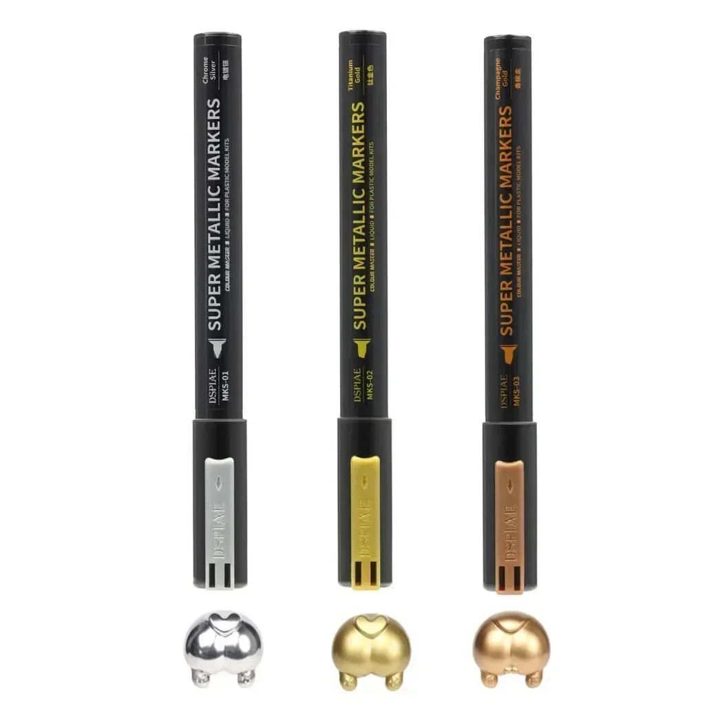 

DSPIAE MKS супер металлические цветные маркеры, 3 цвета, набор кистей, наборы инструментов для рисования Gundam Mecha, инструмент для изготовления моделей, инструмент для хобби, сделай сам