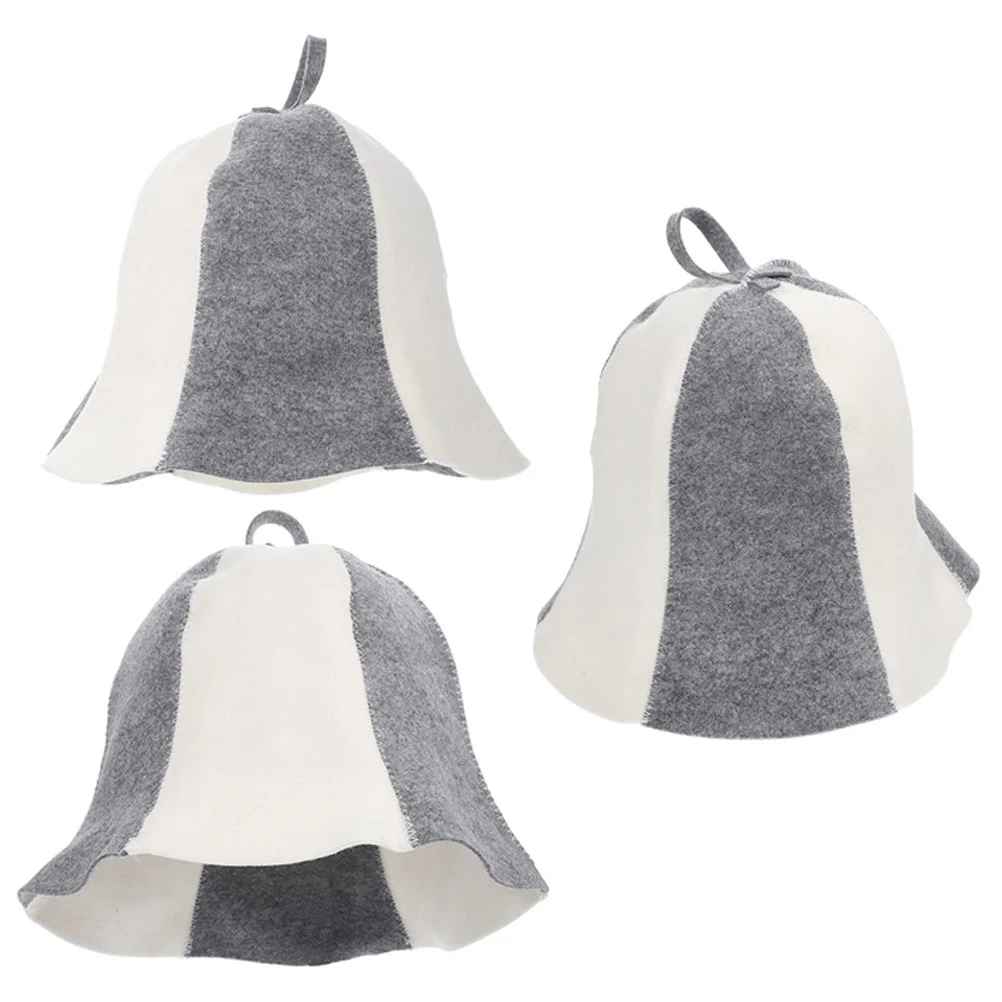 

3 pcs Unisex Felt Sauna Hats Bathing Felt Sauna Hats Shower Sauna Caps Felt Sauna Caps