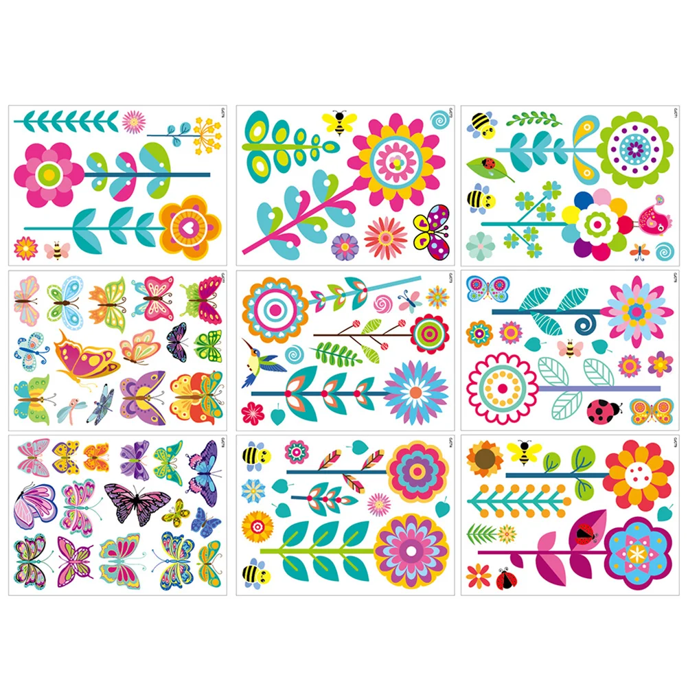 

9 листов оконные наклейки декоративные весенние зеленые листья для детской комнаты стеклянные окна наклейки против столкновений декоратив...