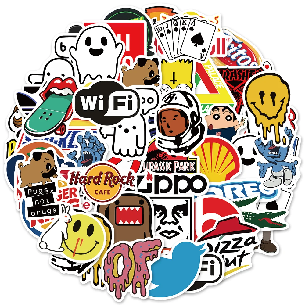 

10/25/50pcs/Pack Stickers Skateboard Motorcycle Guitar Luggage Laptop Sticker Kids Cool Cartoon Stickers Scrapbooking Material