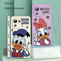 donald duck cute disney phone case for xiaomi 12 11 11i 11t 10t 9 se ultra lite poco x4 m4 f4 gt pro liquid left rope funda