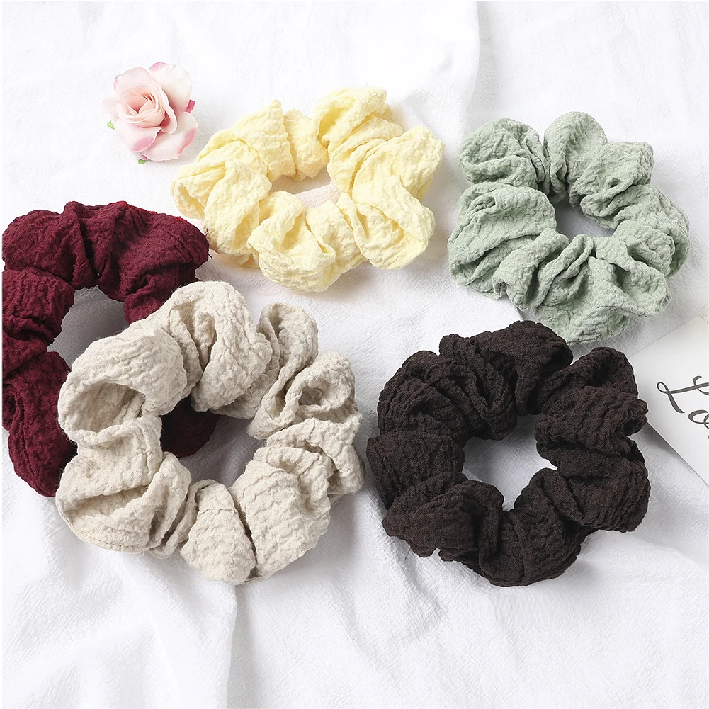 

Elegant Cloth Elastic Hair Band Solid Color Scrunchies For Women Girl Ponytail Holder Hair Rope Korean Hairband Hair Accessoires