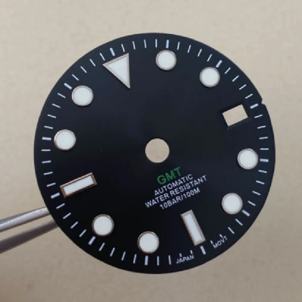 nh34 Dial Sunburst White Gray Blue Watch Accessories nh34 GMT Movement 29mm Date