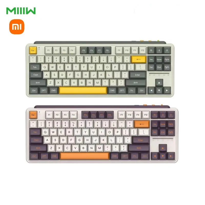 Беспроводная механическая клавиатура Xiaomi MIIIW Z870 RGB с высокими шариками, 87 клавиш, Bluetooth3.0 5,0/Проводная/USB 3 режима клавиатуры