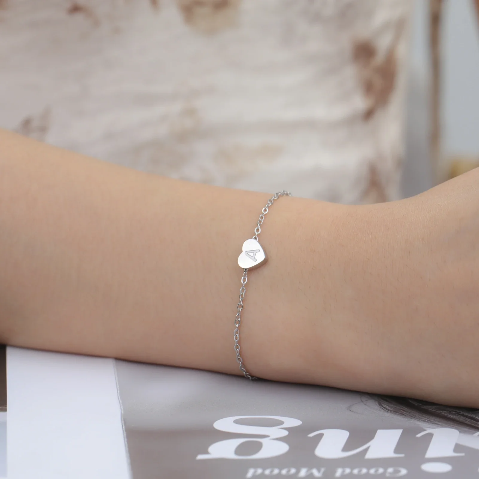 Браслет Teamer сердечком из нержавеющей стали