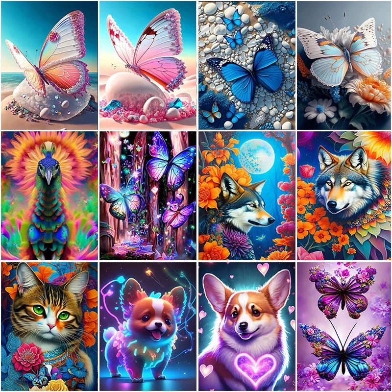 

Animal 5D Diamond Painting Butterfly on The Beach Diamond Painting Inlaid Full Diamond Embroidery Painting Home Decoration