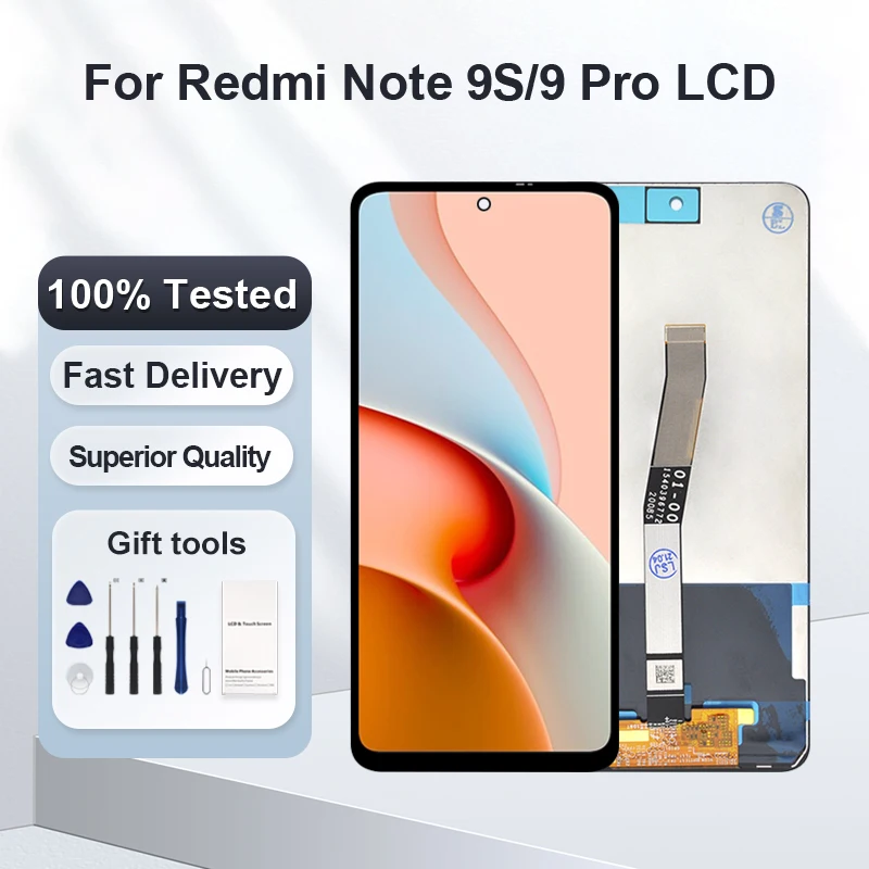 

1Pcs 6.67 Inch Note 9S Display For Xiaomi Redmi Note 9 Pro LCD Touch Screen Digitizer Note 9 Pro Max Assembly Free Shipping