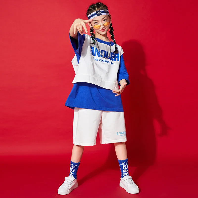 

Kids Streetwear Hip Hop Tracksuit Short Sleeve Casual T-shirt Teenager Girls Tops Tees Shorts Summer Sets Children Clothing 12Y