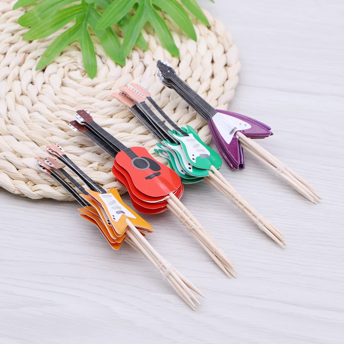 

Topper Cupcake Cake Guitar Music Toppers Picks Kids Decor Birthday Dessert Wedding Engagement Shower Baby Favors Party Toothpick