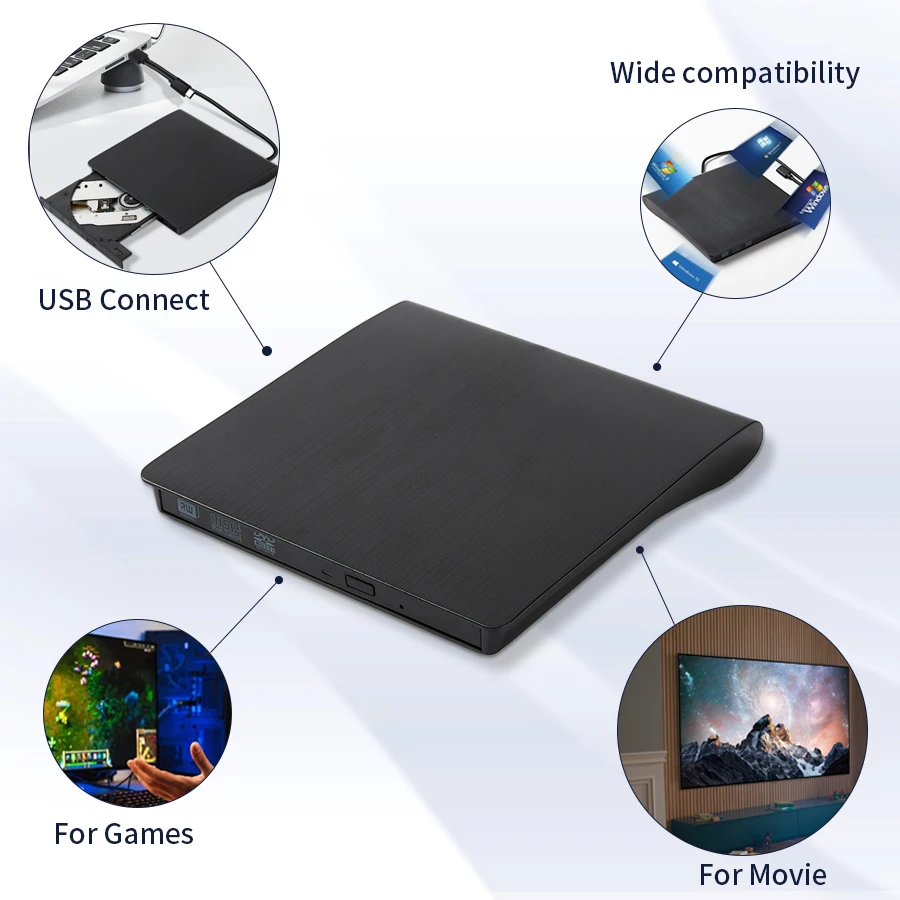 Высокоскоростной Внешний USB3.0 DVD-записный Прибор Для Чтения Компакт-дисков