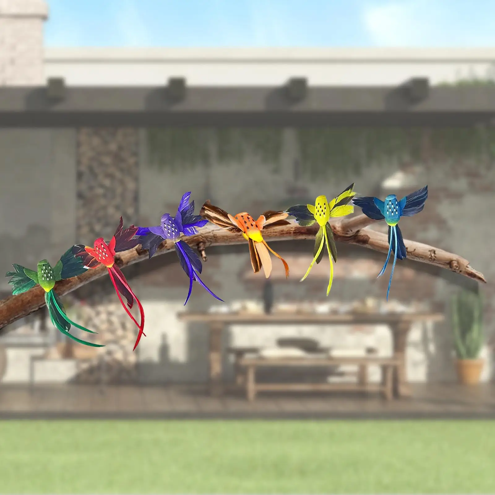 

6 Pieces Artificial Birds Zoo Birds Figure for Outdoor Home Ornaments