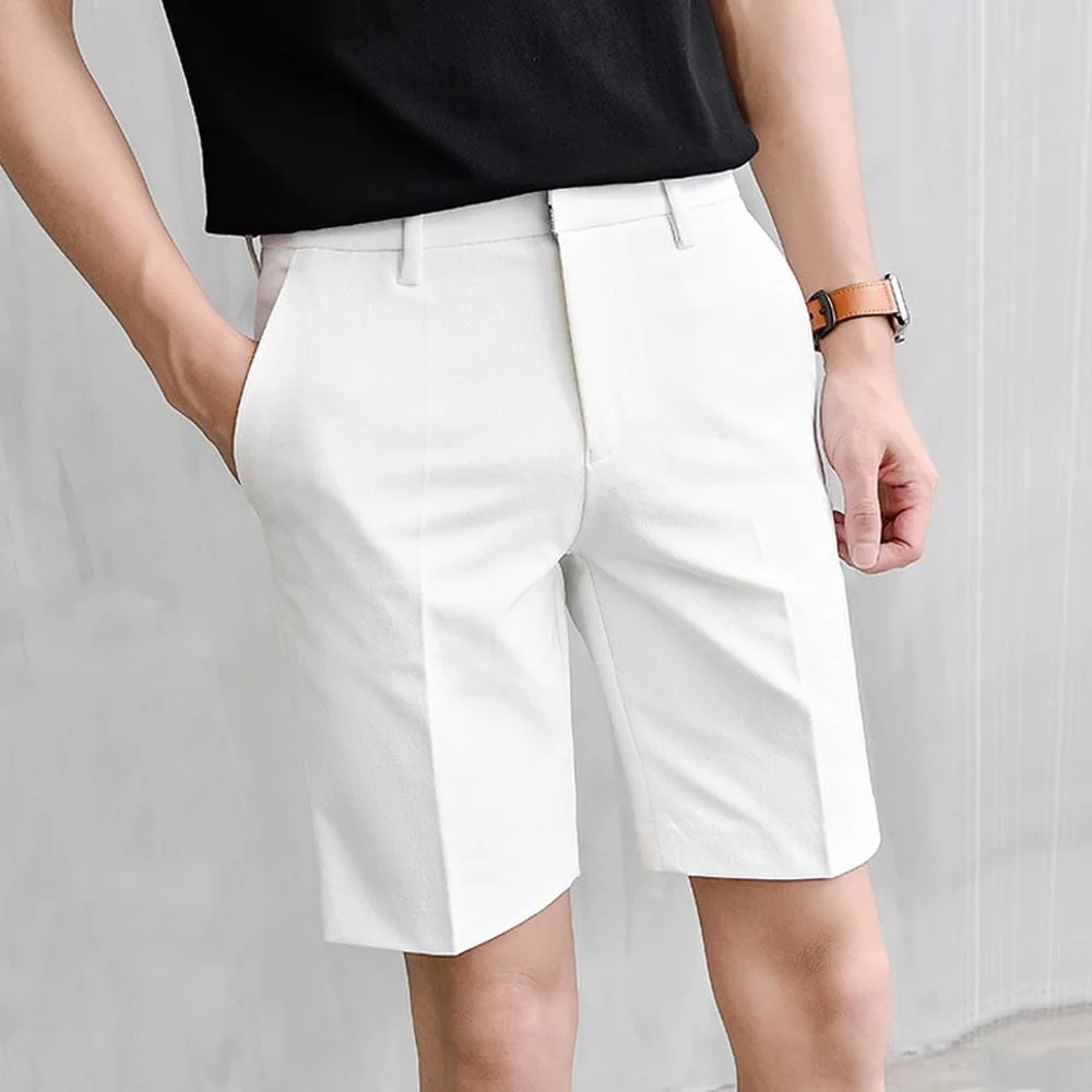 

Breathable 2022 Shorts White Bermudas Fashion Wear Korean Comfort Men Pleated Clothes Fit Casual Shorts Shorts Summer Slim Work