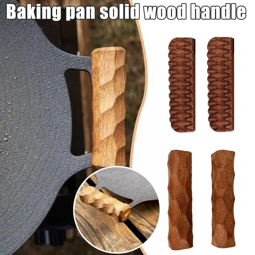 

1 Pairs Bbq Pan Wooden Handle Anti Scald Heat Resistant Insulated Grip Replacement For Sauce Grill Pan Griddle Outdoor Camp R1t3