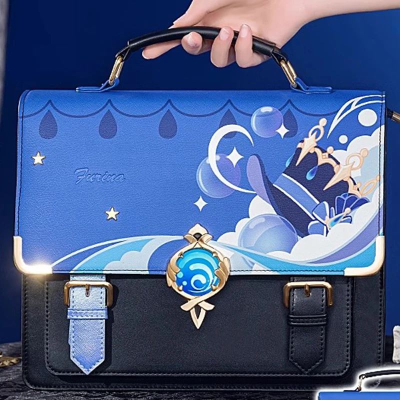 В наличии Genshin Impact Furina Doujin Vision Backpack Game Cosplay Prop Focalors JK Lolita сумка через плечо