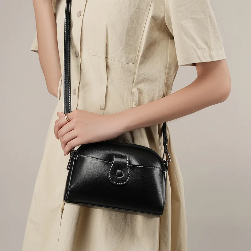 

Summer Women's Cowhide Mobile Phone Bag Shoulder Bag Real Genuine Leather Crossbody Shell Bags For Women Ladies Female 2023 New