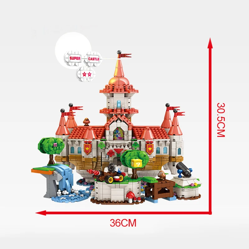Классическая мультяшная игра 67601 модель электронного замка персика 2614 деталей