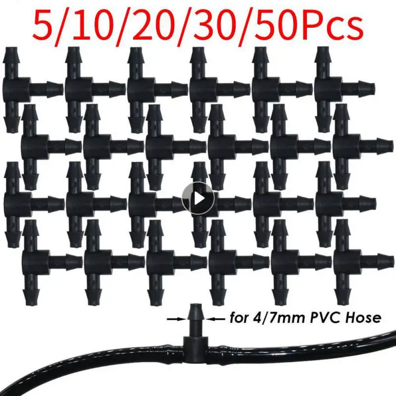 

5/10/20/30/50 шт., пластиковые тройники с зазубринами для шлангов 4/7 мм