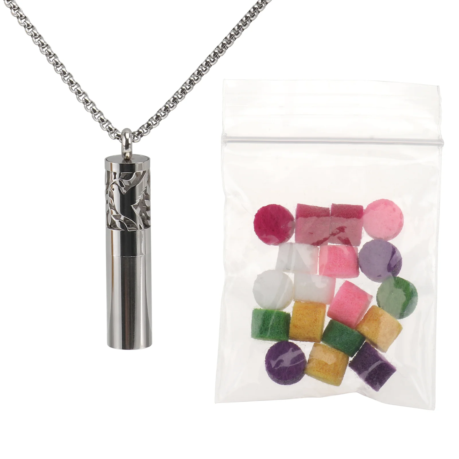 

1 Set of Aromatherapy Necklace Stainless Essential Oil Bottle Neck Accessories
