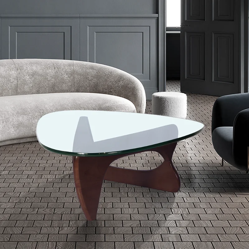 

Side Tv Sale Home Modern Triangle Coffee Table Wood Frame Glass Tabletop Various Colors Dining Table Basse Home Furniture FY