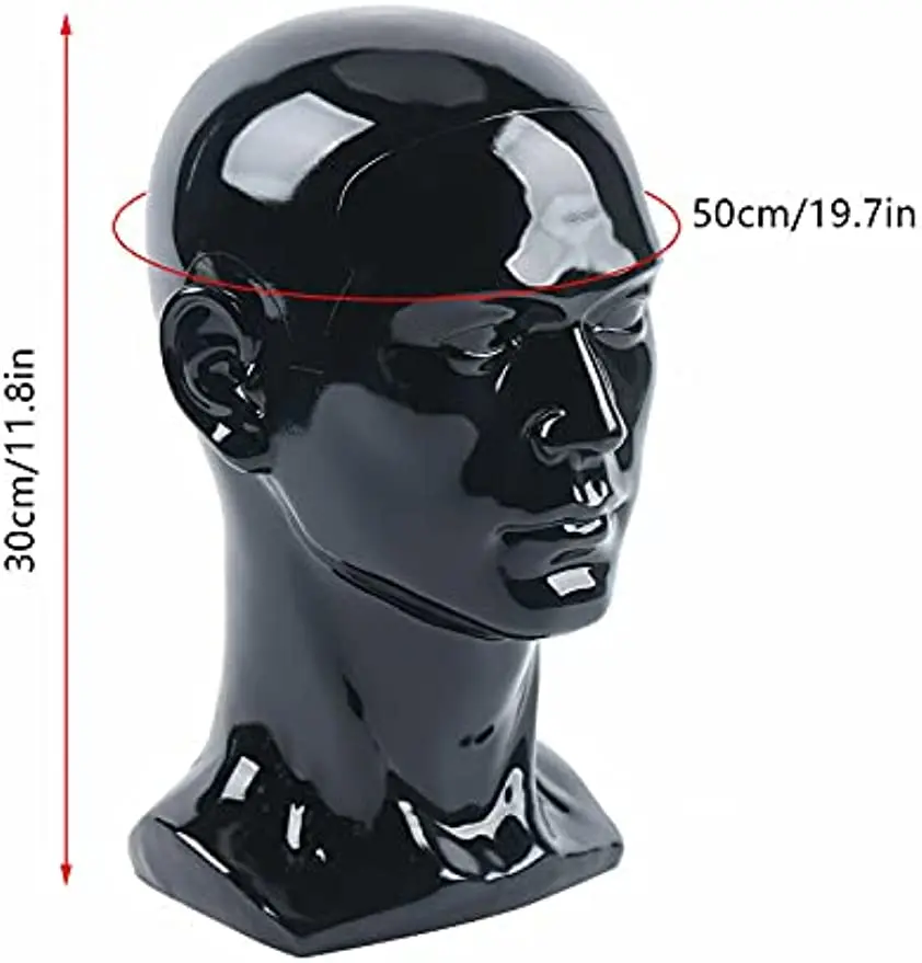 

Black Male Wig Head Showcase Doll Shop Furnishing Head Decoration Head