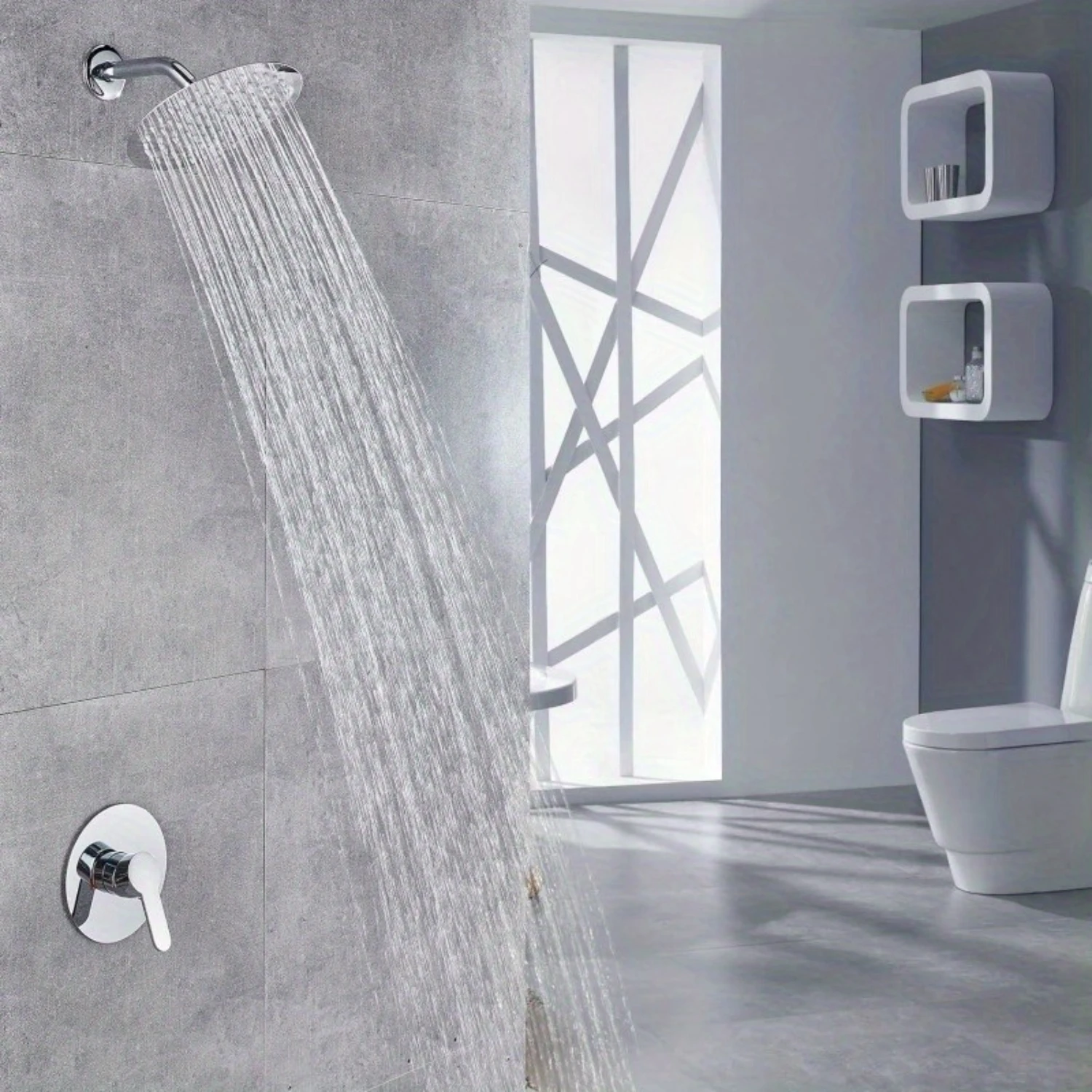 1pc 10 Inch Round Rain Shower Head High Pressure Flow Stainless Steel Rainfall Ultra-Thin Design-Pressure Boo