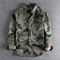 camouflage cargo shirts high quality men durable outdoor hiking sport daily military style breasted camicia casual pocket tops