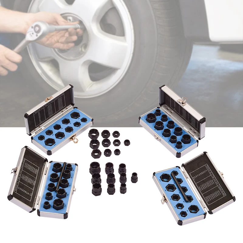 

11Pcs/Set Damaged Bolt Nut Screw Remover Extractor Removal Extractor Box Threading Hand Tool Kit Car Equipment Easy Operation