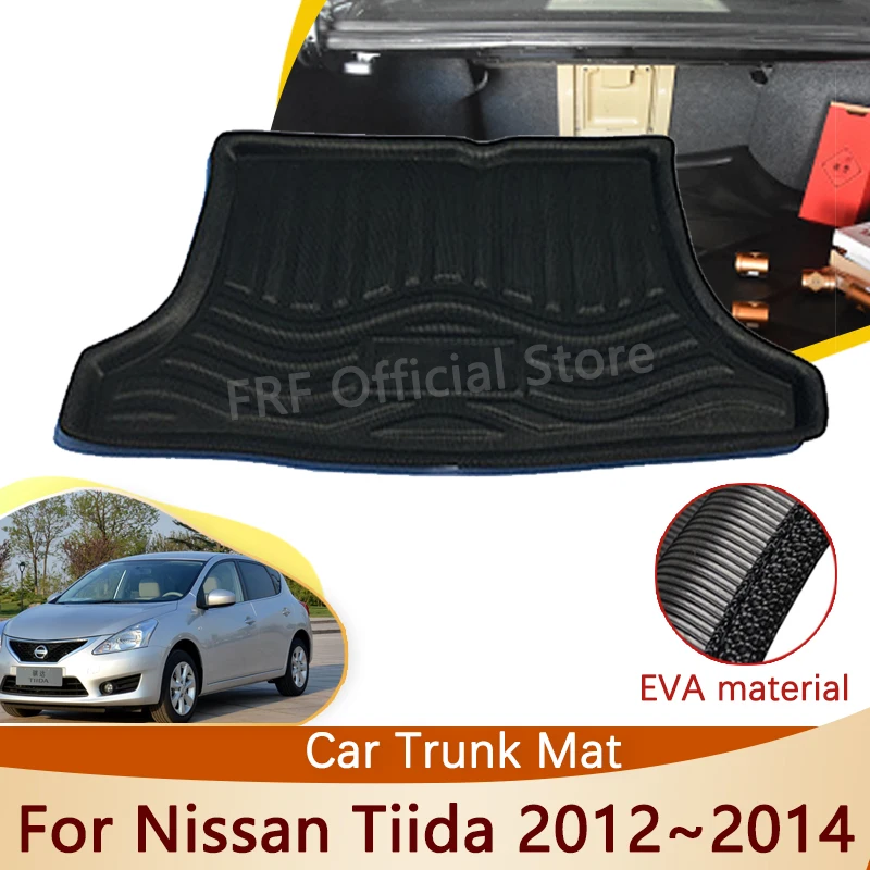 

Auto Rear Trunk Mat For Nissan Pulsar Tiida C12 2012 2013 2014 Accessories Floor Tray Waterproof Liner Cargo Boot Carpet Sticker