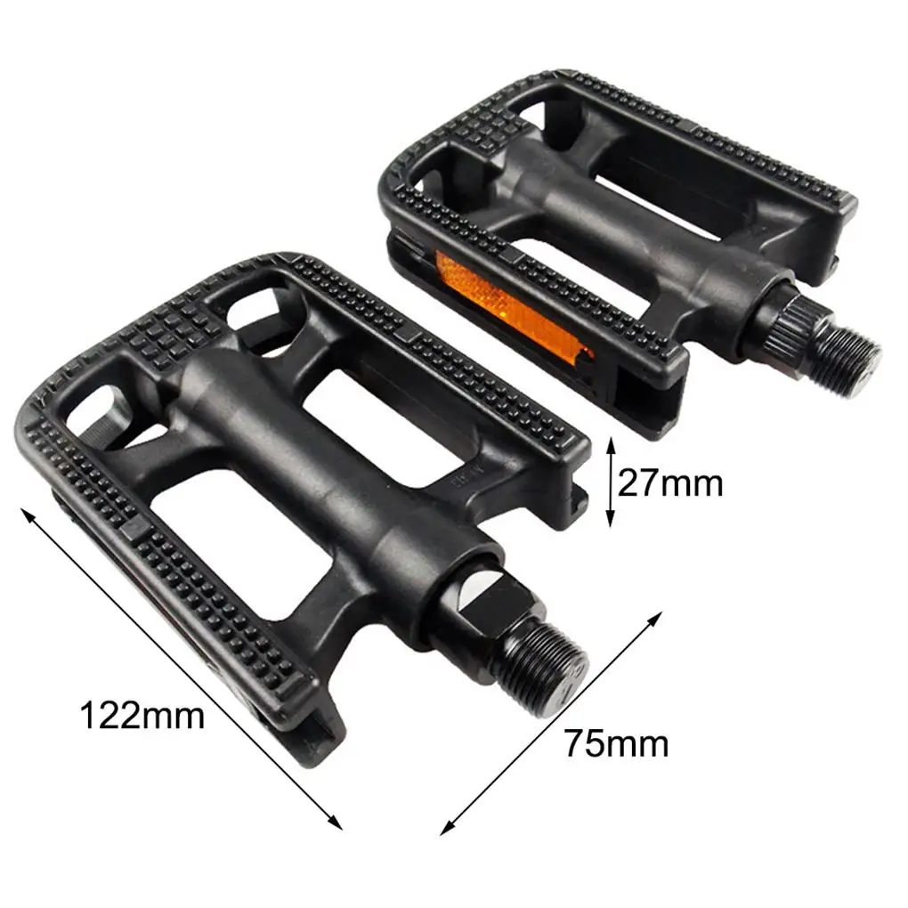 

Велосипедные педали 2 шт., пластиковая плоская легкая педаль с отражателем, для дорожных и горных велосипедов, уличные велосипедные аксессу...