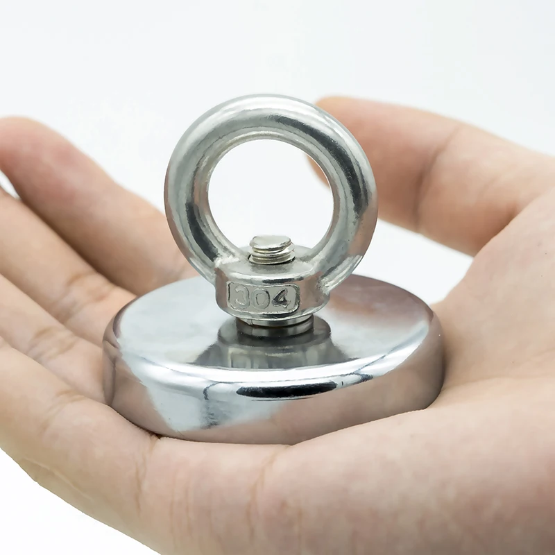 

1pc Super Strong Neodymium Magnet Pot Fishing Salvage Magnets Hooks Round Powerful Magnetic Hook Sea Fishing Magnet Searcher