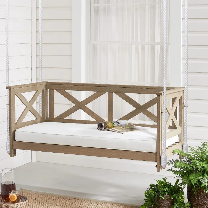 

Ella Rose 2-Person Cushioned Bench Porch Swing, Gray