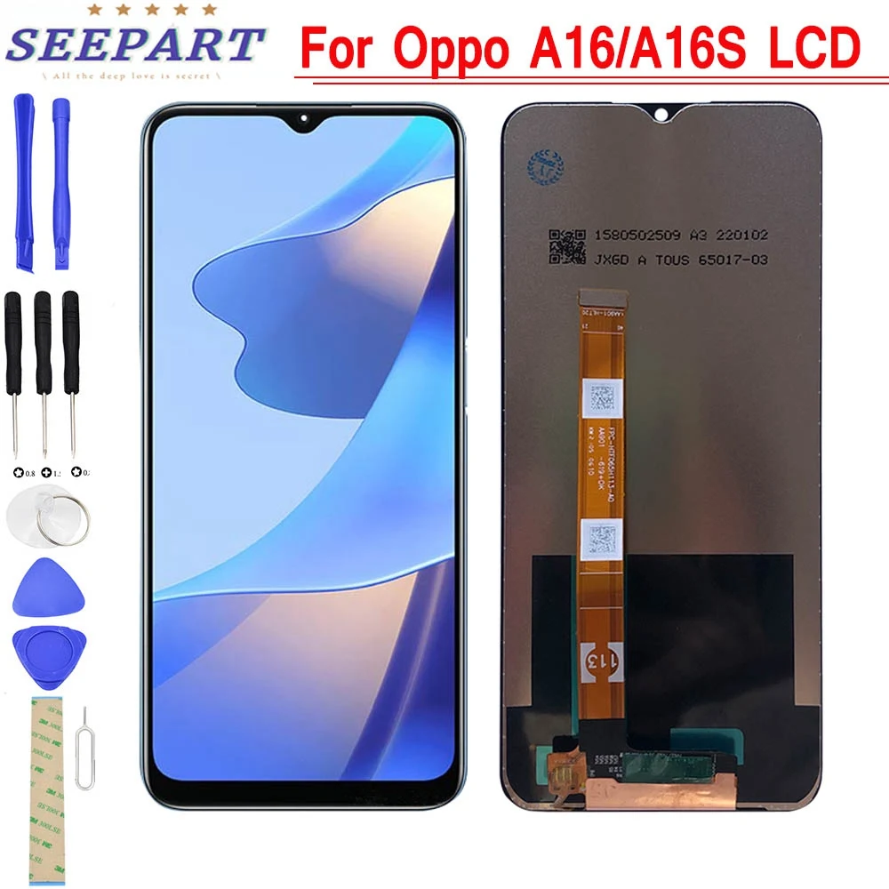 100% протестированный для Oppo A16 LCD дисплей кодирующий преобразователь сенсорного