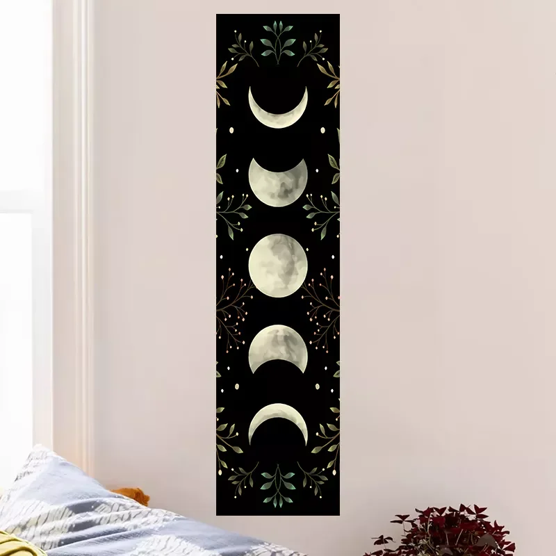 

2022 Phase Wall Hanging Tapestry Mooonlight Green Olive Leaf Black Tapestries Boho Room Wall Decor Home Decoration Wall