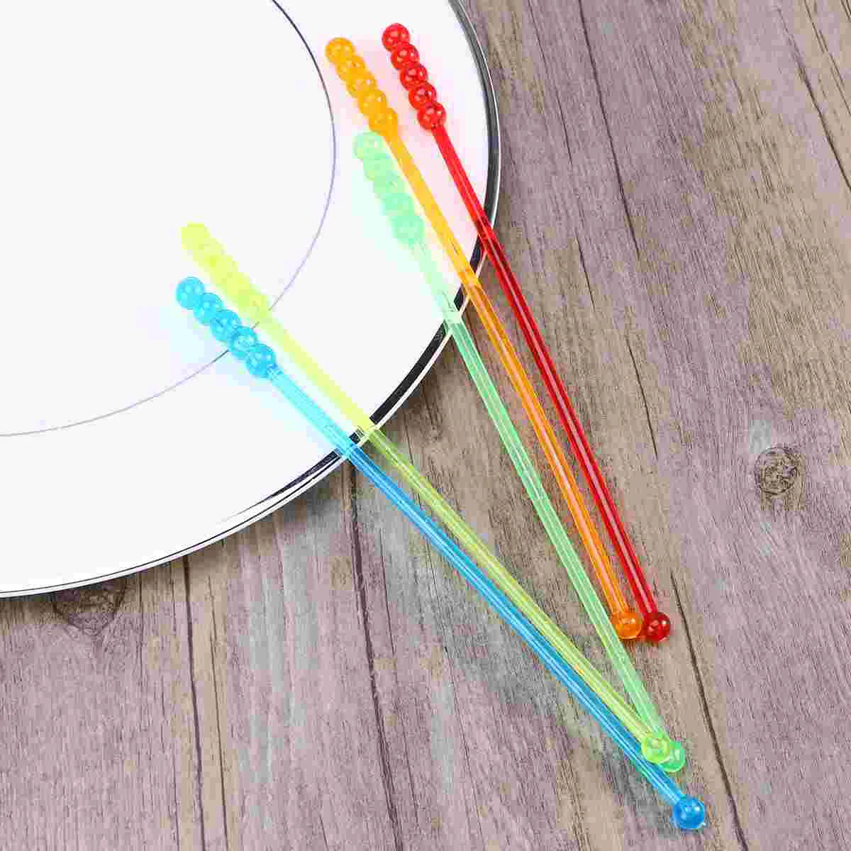

50 Pcs Acrylic Cocktail Stirrers Coffee Tamper Set Drink Swizzle Stick Stir Sticks Cocktails Translucent Swizzle Sticks Coffee