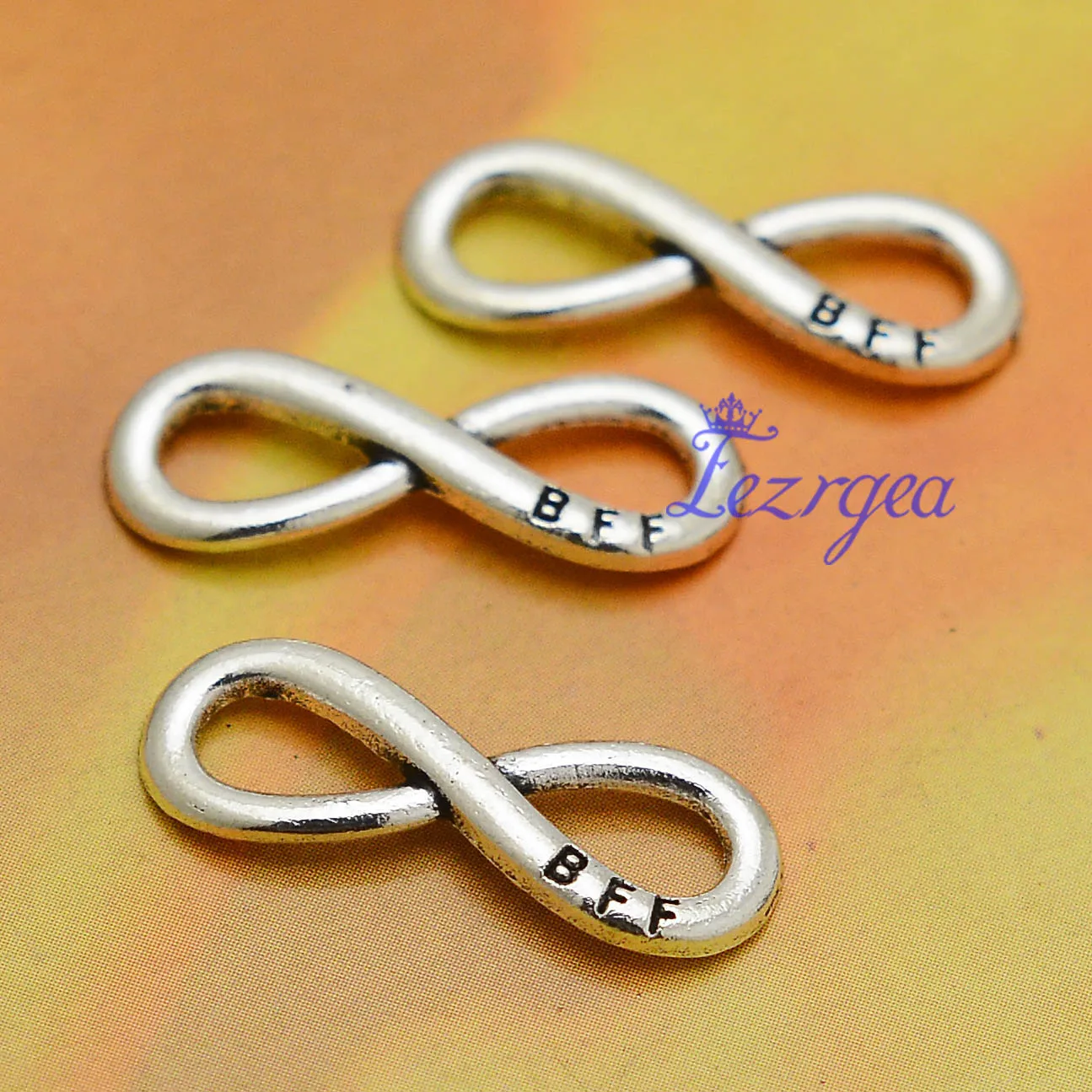 

30pcs/lot--9x24mm Antique Silver Plated BFF Infinity Love Connectors Charms Pendants DIY Bracelet Supplies Jewelry Accessories