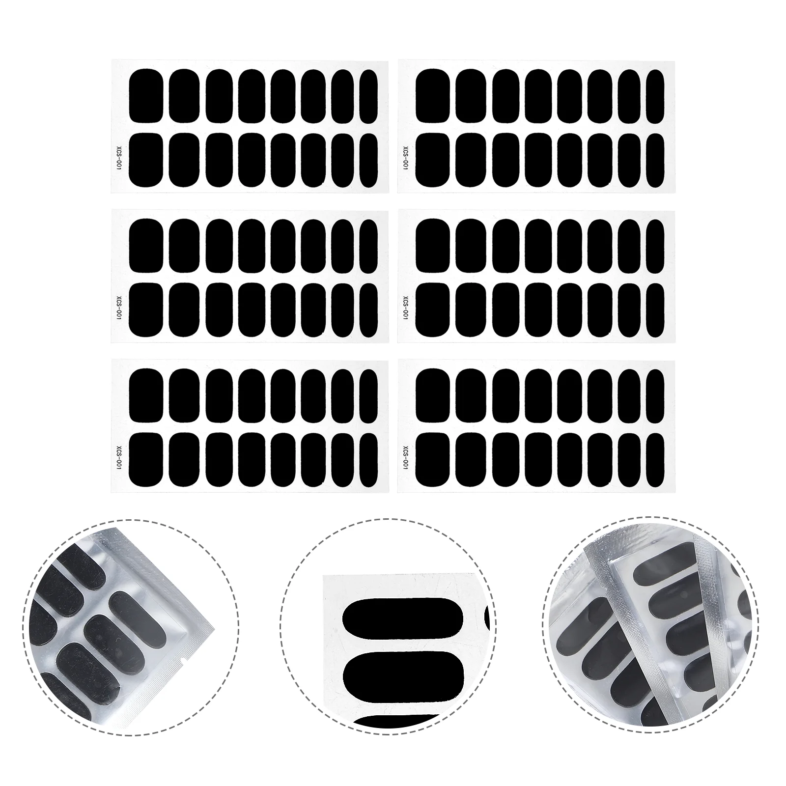 

6 Sheets Self- Adhesive Nail Sticker Stencils Decal Strips Girl Stickers Manicure DIY