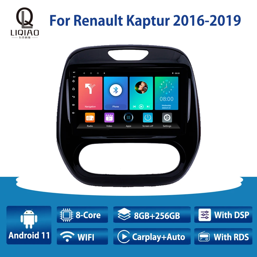 

Автомагнитола LIQIAO для Renault Kaptur 2016-2019, автомобильное радио, Авторадио Carplay, Android, стерео, мультимедийный плеер, навигация, Bluetooth, OBD