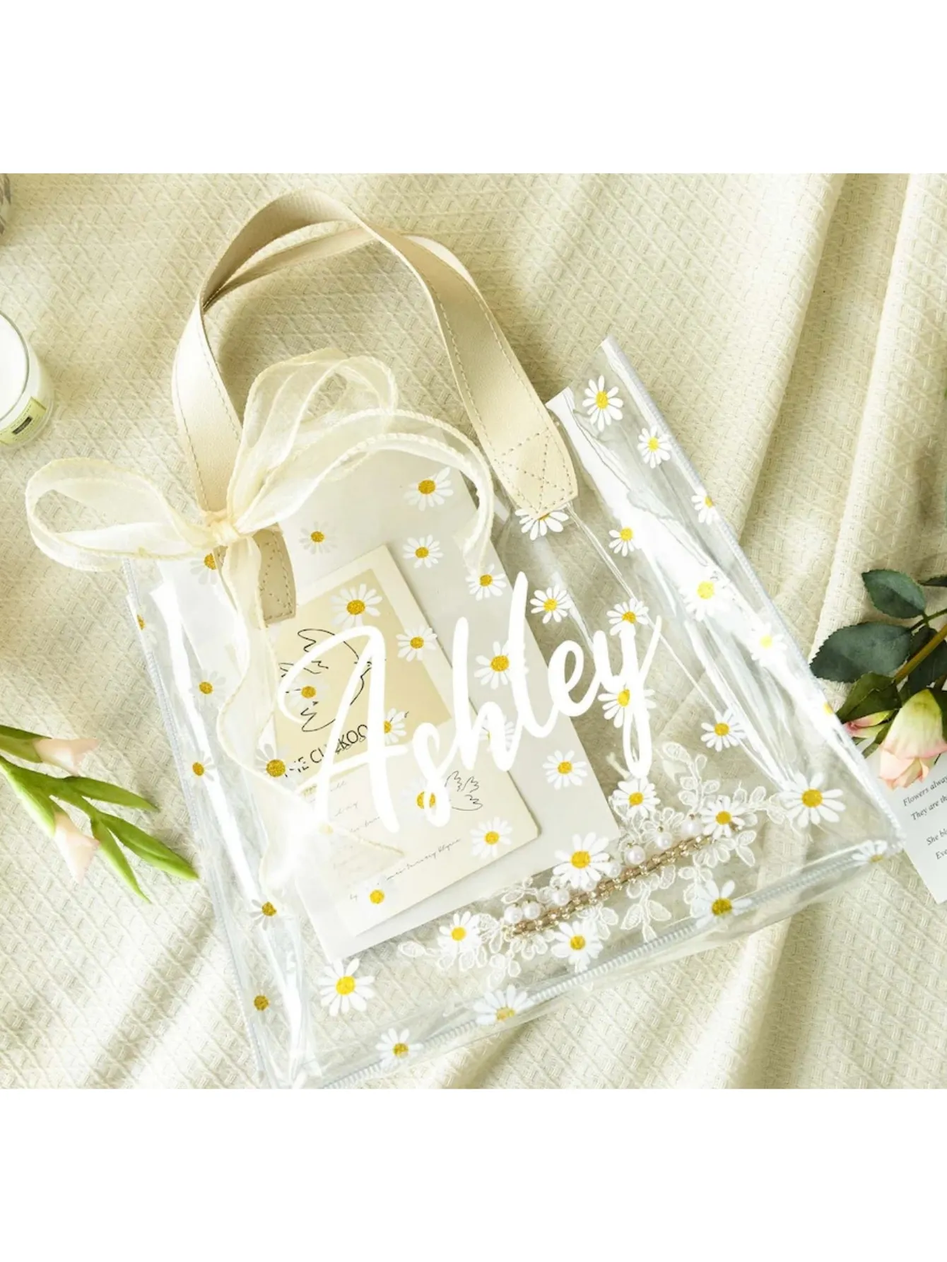 Пластиковая сумка с цветочным принтом