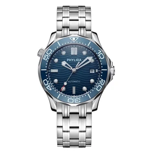 HOT 20BAR 200M Water Resistant Blue Wave JAPAN MIYOTA Mechanical Automatic Watch SMP Style Sapphire 