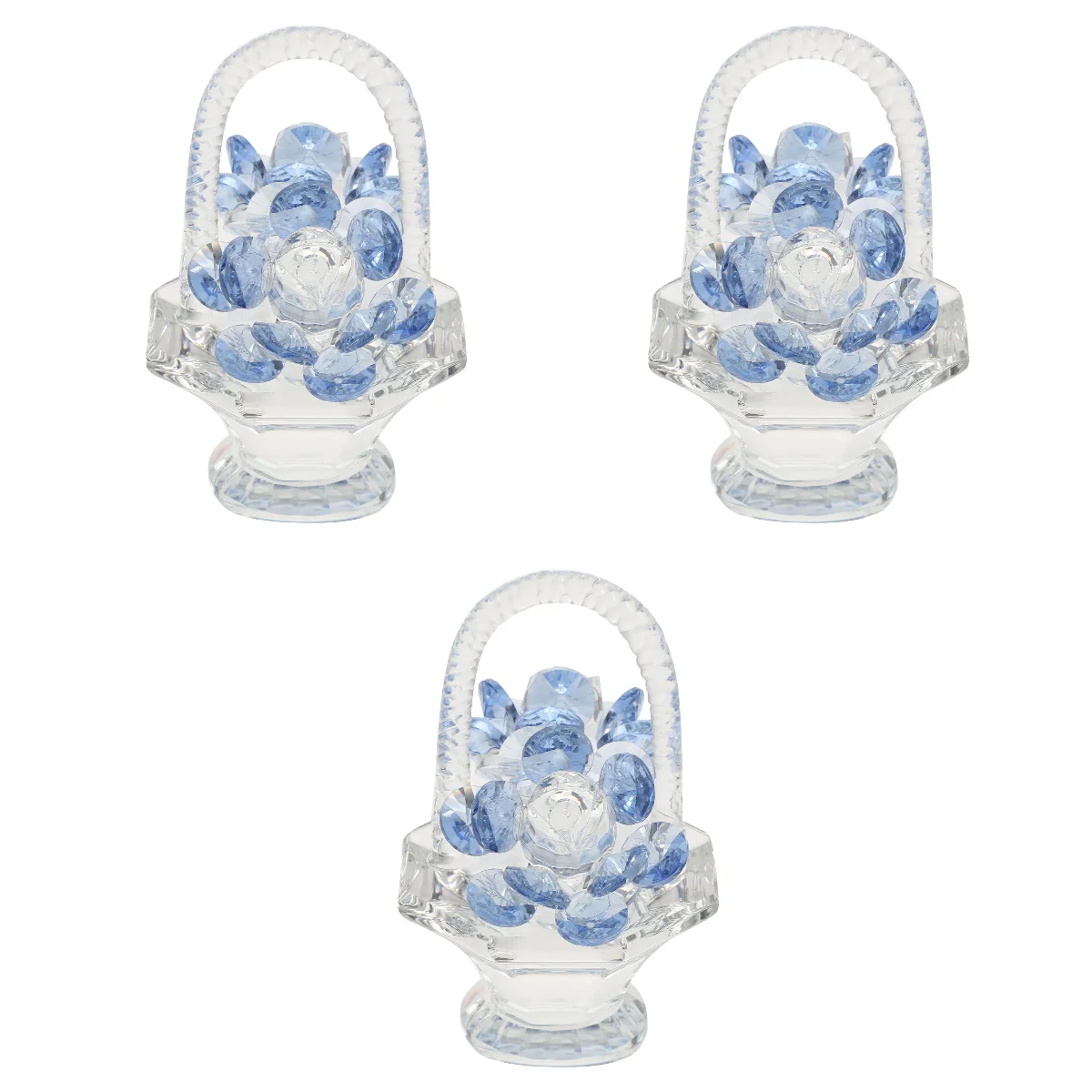 

3x Figurines Office Decoration Flower Basket Dresser Decoration Adornment