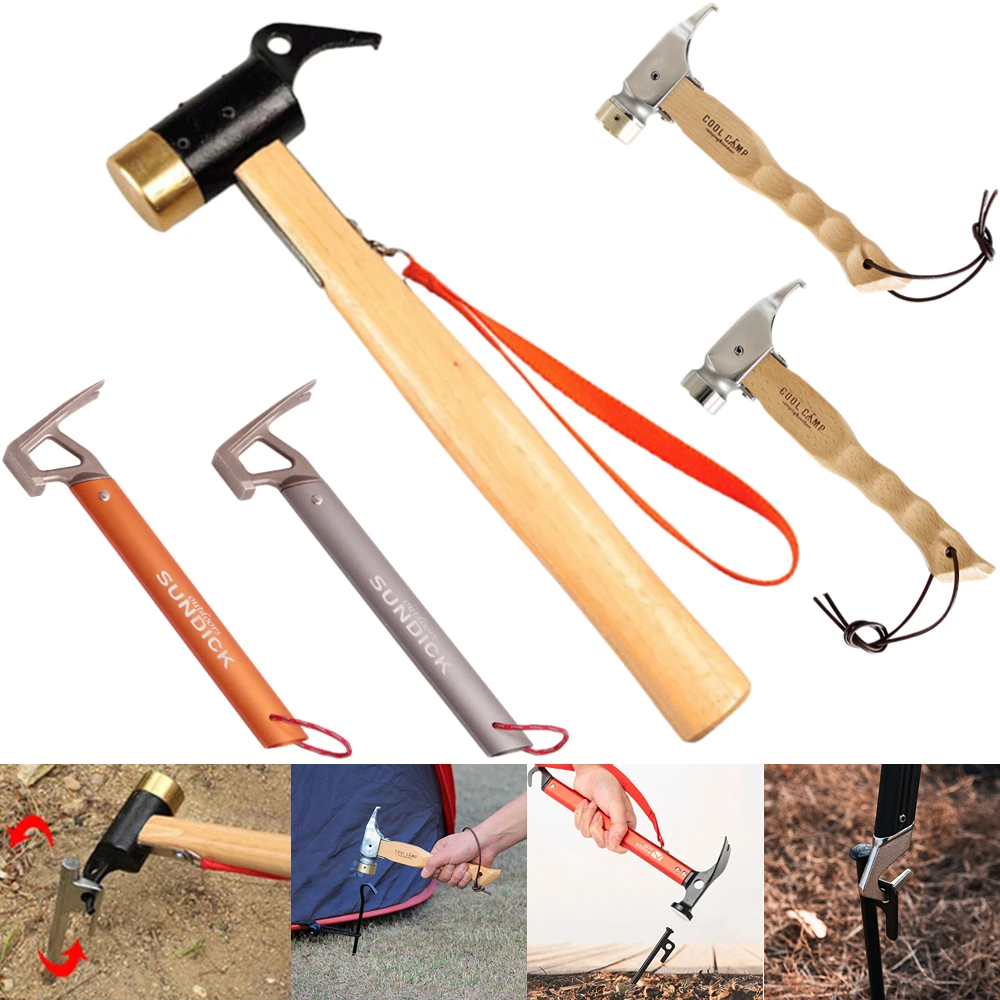 

Camping Hammer Metal Copper Outdoor Tent Peg Stake Mallet Stake Puller Grond Nail for Mountaineering Hiking Stake Remover Hammer