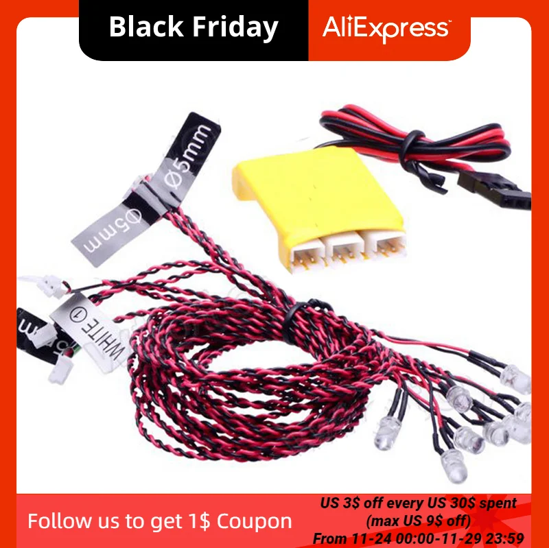 

F04621 8 светодиодный многоцветных мигающих систем для радиоуправляемого автомобиля, вертолета, мультикоптера, квадрокоптера