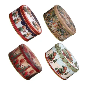 christmas present tin box cases: proofing box xmas tin box metal cookie tin box with lid holder containers for party decor