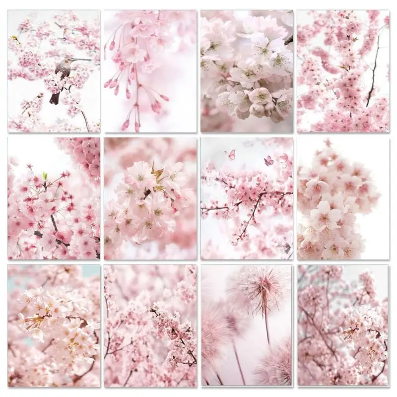 

GATYZTORY Oil Painting By Numbers Peach blossom Scenery On Canvas Acrylic Coloring By Number Frame Home Decors Artcraft Diy Kits