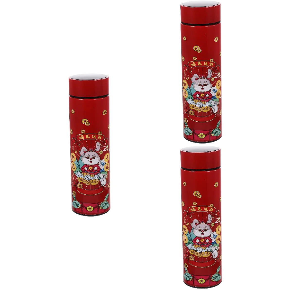 

3pcs Stainless Steel Vacuum Insulated Water Bottle Rabbit Year Bottle Year of The Rabbit Gift